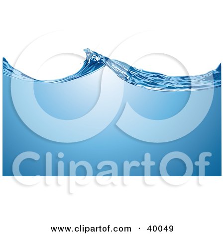 Clipart Illustration of Purified Blue Water Waving Across A White Background by Eugene