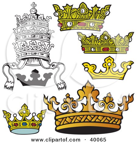 Clipart Illustration of Beautiful Crowns by dero