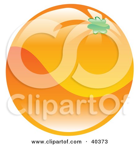 Clipart Illustration of a Shiny Organic Orange by AtStockIllustration
