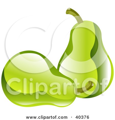 Clipart Illustration of Shiny Organic Green Pears by AtStockIllustration