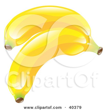 Clipart Illustration of Shiny Organic Yellow Bananas by AtStockIllustration