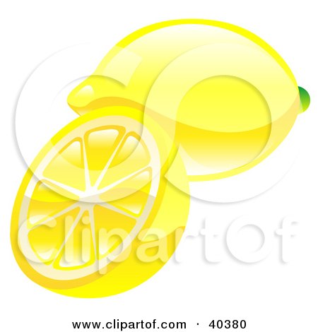 Clipart Illustration of Shiny Organic Lemons by AtStockIllustration