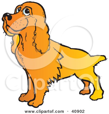 Clipart Illustration of a Happy Golden Cocker Spaniel Dog by Snowy