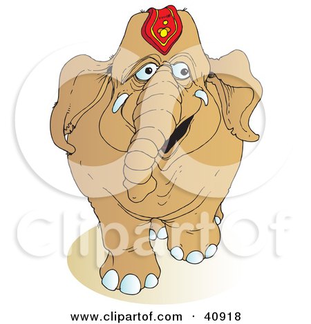 Clipart Illustration of a Walking Brown Circus Elephant by Snowy