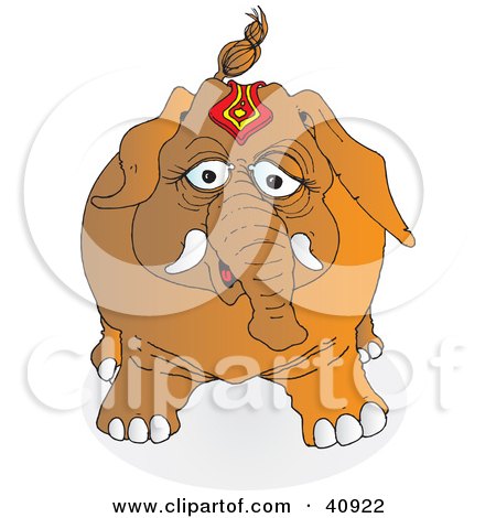 Clipart Illustration of a Standing Brown Circus Elephant by Snowy