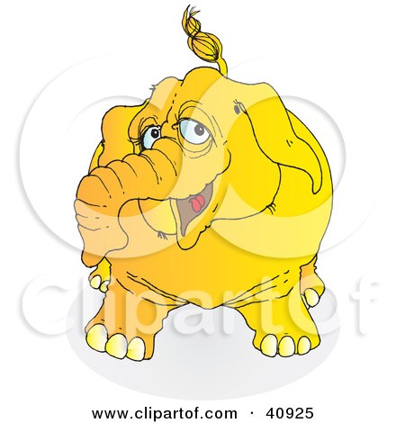 Clipart Illustration of a Playful Yellow Elephant by Snowy