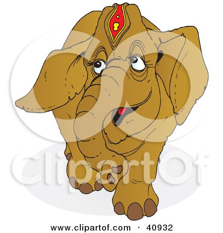 Clipart Illustration of a Proud Brown Circus Elephant by Snowy