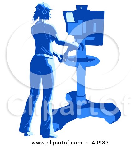 Clipart Illustration of a Female Camera Technician Filming In A Studio by Tonis Pan
