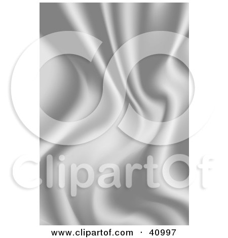 Clipart Illustration of a Background Of Silver Wavy Satin by Tonis Pan