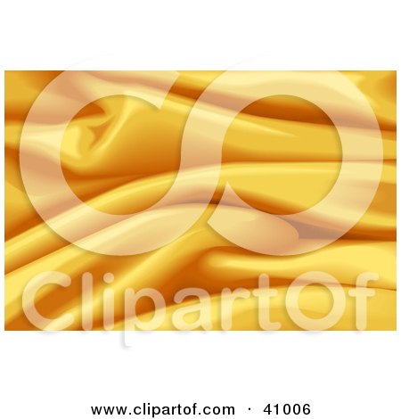 Clipart Illustration of a Background Of Golden Wavy Satin by Tonis Pan