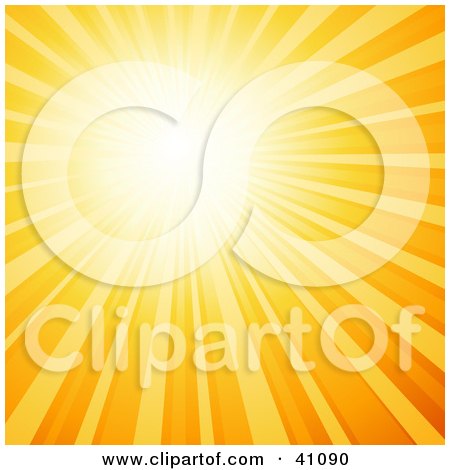 Clipart Illustration of a Sunshine Burst Background by KJ Pargeter