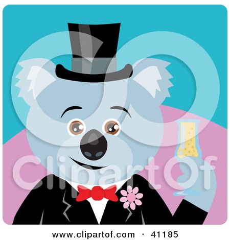 Clipart Illustration of a Koala Bear Groom Character by Dennis Holmes Designs