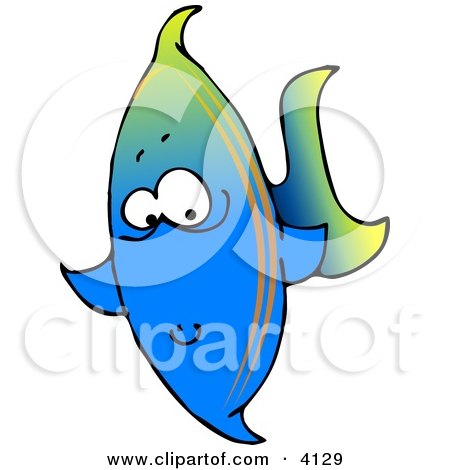 Tropical Marine Blue Fish Clipart by djart