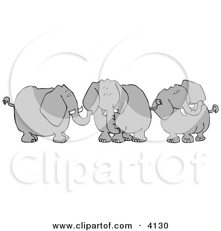 Three Elephants with Tusks Clipart by djart