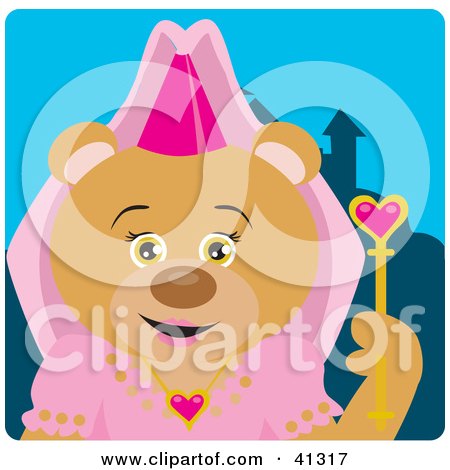 Clipart Illustration of a Bear Princess Character by Dennis Holmes Designs