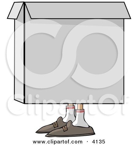 Person Hiding In a Box Clipart by djart