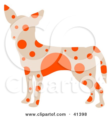 Clipart Illustration of a Beige Profiled Chihuahua Dog With Orange Spots by Prawny