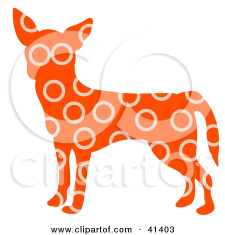 Clipart Illustration of an Orange Profiled Chihuahua Dog With Beige Circle Patterns by Prawny