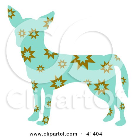 Clipart Illustration of a Blue Profiled Chihuahua Dog With Brown Bursts by Prawny
