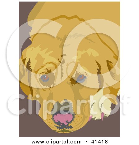 Clipart Illustration of a Tired Golden Labrador Dog Resting by Prawny