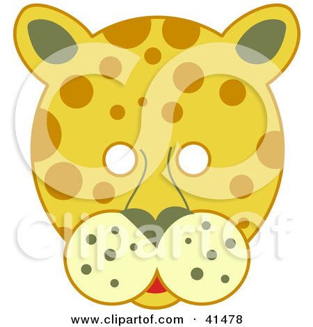 Clipart Illustration of a Spotted Leopard Face by Prawny