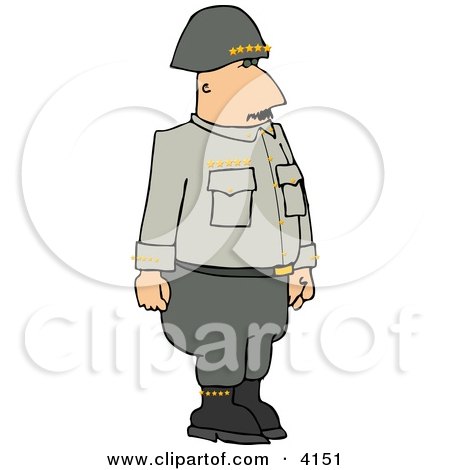 Military 5 Star General Standing Upright Clipart by djart