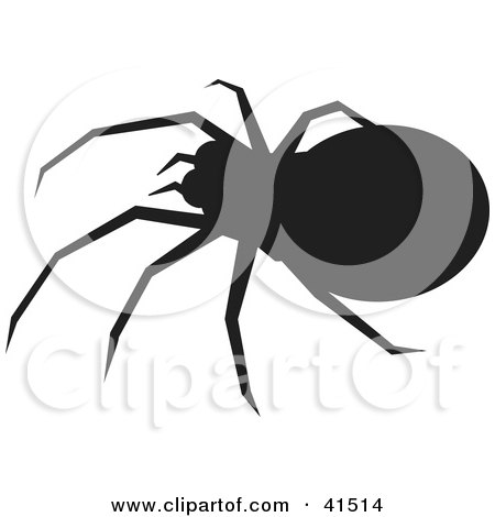 Clipart Illustration of a Black Silhouetted Spider by Prawny