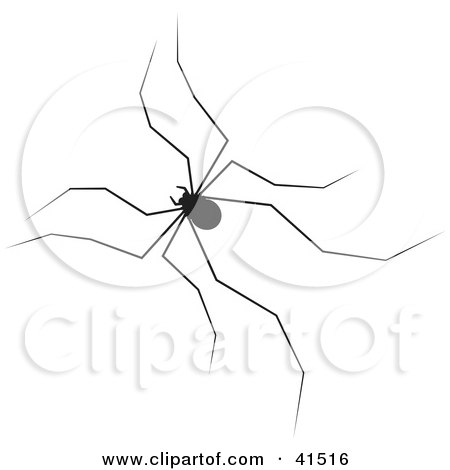 Clipart Illustration of a Black Silhouetted Harvestmen Spider by Prawny