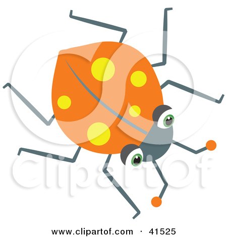 Clipart Illustration of an Orange Ladybug With Yellow Spots by Prawny