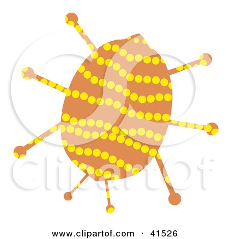 Clipart Illustration of an Orange Ladybug With Yellow Spot Patterns by Prawny