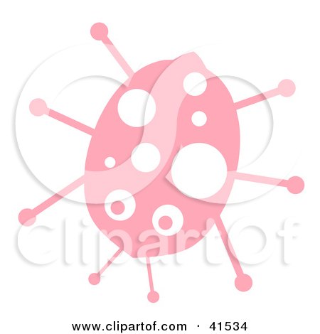 Clipart Illustration of a Pink Ladybug With White Spot Patterns by Prawny