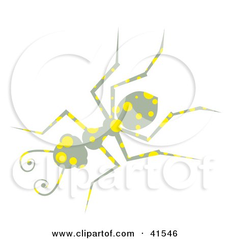 Clipart Illustration of a Gray And Yellow Spotted Patterned Ant by Prawny