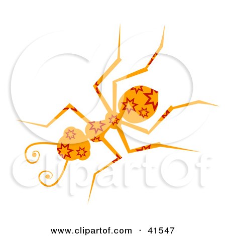 Clipart Illustration of an Orange And Red Star Patterned Ant by Prawny