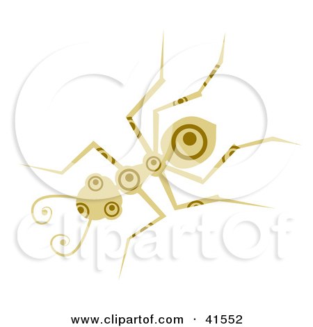 Clipart Illustration of a Beige And Brown Circle Patterned Ant by Prawny