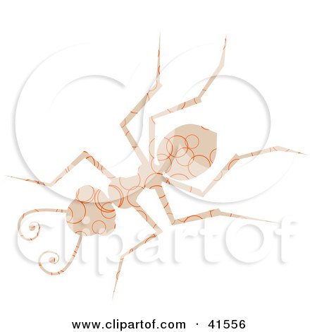 Clipart Illustration of a Beige And Orange Ring Patterned Ant by Prawny