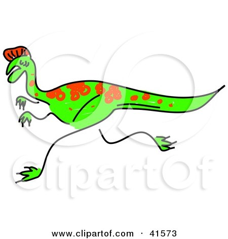 Clipart Illustration of a Sketched Oviraptor by Prawny