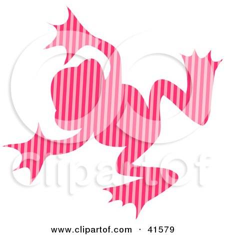 Clipart Illustration of a Pink Striped Patterned Frog by Prawny