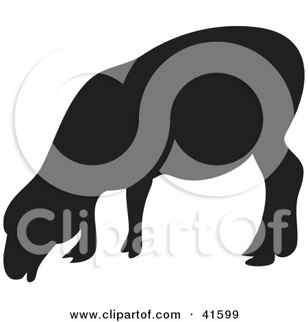 Clipart Illustration of a Black Silhouetted Goat by Prawny