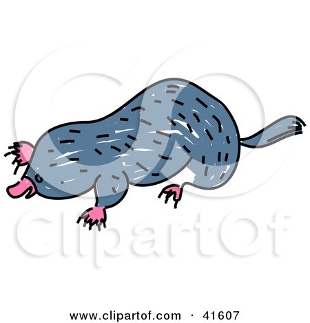 Clipart Illustration of a Sketched Gray Mole by Prawny