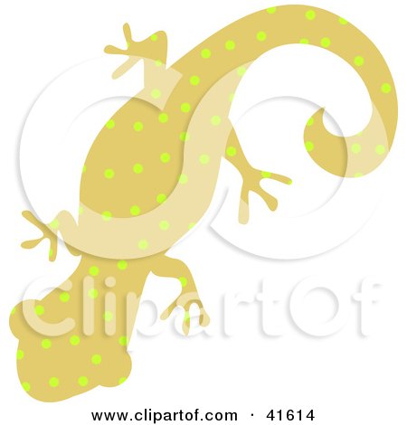 Clipart Illustration of a Tan and Yellow Spotted Patterned Gecko by Prawny