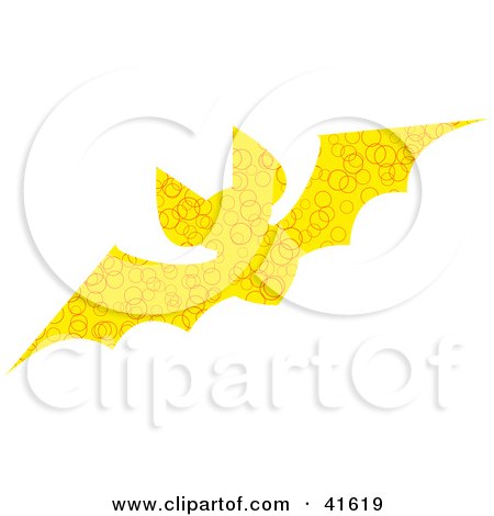 Clipart Illustration of a Yellow Circle Patterned Bat by Prawny