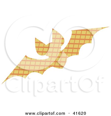 Clipart Illustration of a Brown and Orange Patterned Bat by Prawny