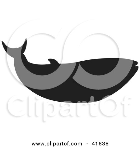 Clipart Illustration of a Black Silhouetted Whale by Prawny