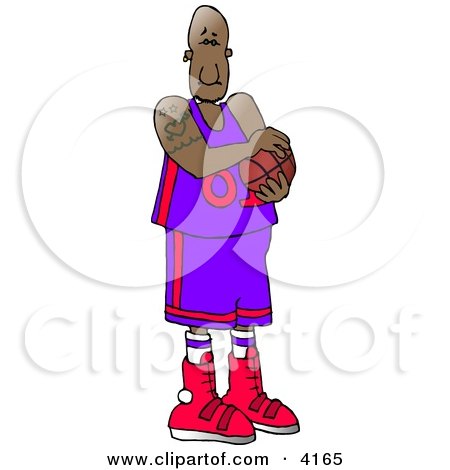 Professional African American Basketball Player Clipart by djart