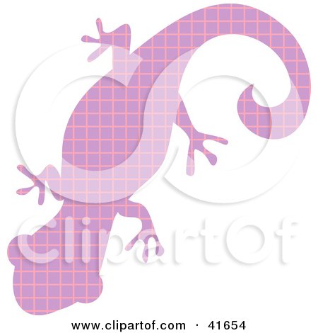 Clipart Illustration of a Purple and Pink Patterned Gecko by Prawny