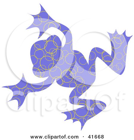 Clipart Illustration of a Blue and Yellow Circle Patterned Frog by Prawny