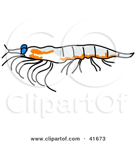 Clipart Illustration of a Sketched Krill by Prawny