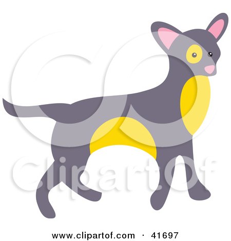 Clipart Illustration of a Gray and Yellow Chihuahua by Prawny