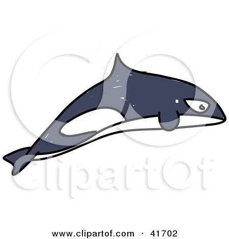Clipart Illustration of a Sketched Orca Whale by Prawny