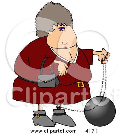 Female Criminal Wearing a Ball and Chain Clipart by djart